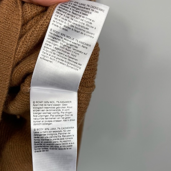 LK Bennett Lulumay Camel Tan Turtleneck Wool Cashmere Jumper Ribbed Sweater XS - Picture 15 of 16